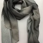 Polyester scarf pleated and ombre printed