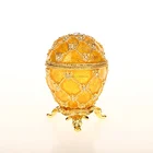 2015 Rhinestone pewter alloy metal faberge egg jewelry box