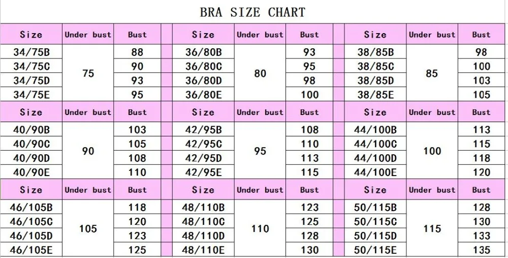 Bust size for 38d Clearance