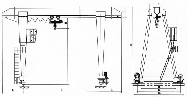 Single Beam Gantry Crane, MH Type A Frame Goliath Crane For Sale