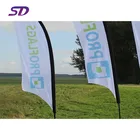 Promotion telescopic pole outdoor flying wind resistant printing advertising teardrop or feather banner beach flag