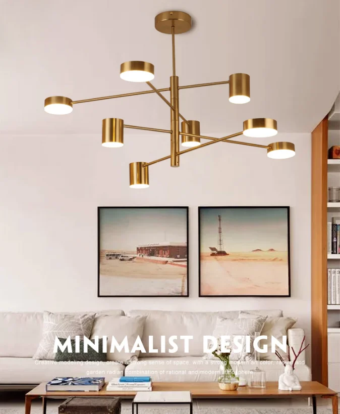 Wholesale selling restaurant black gold Iron aluminum nodic modern led pendant light chandelier