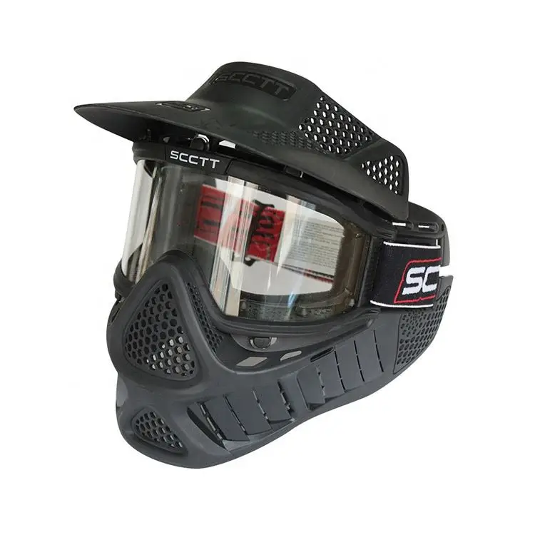 Siyah serin güvenli Maske Tipi predator paintball maskesi okçuluk CS oyunu için fan ile