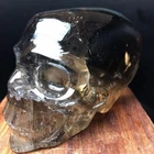 New Arrival Natural Smoky Quartz Crystal Skulls Clear Crystal Hand Carved Skulls For Sale