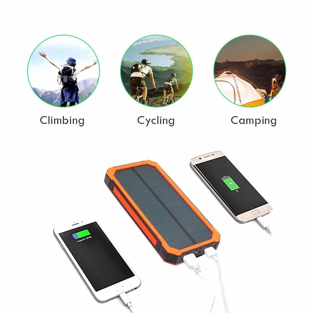 Waterproof Solar Charger Mobile Power Bank 10000mAh - ANKUX.COM