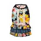 Garden flower polyester lace dog clothes dress