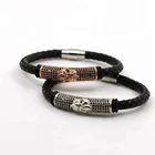 High quality wholesale custom fashion jewelry copper bangle charm mens bracelet, women leather bracelet