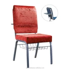 Cheap chairs for church with tray and shelf NB5509