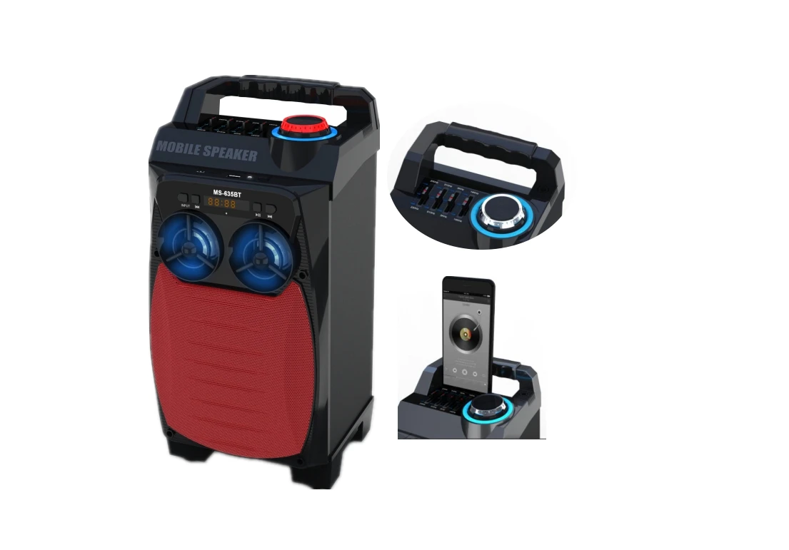 2018 new ms-645bt portable speaker with mp3/ mobile / usb / tf / fm radio / aux input /EQ / remote /bt speaker - ANKUX.COM