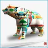 Colorful Animal Sculpture fiberglass Bear Statue for Exhibition