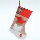 Handmade Custom Stuffed Animal Head Plush Baby Felt Plain Felt Santa Claus Christmas Stocking