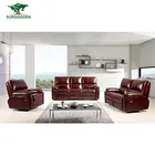 Factory Supply Leather Sofa Recliner Armchair Set,Living Room Furniture Recline Suite Couch