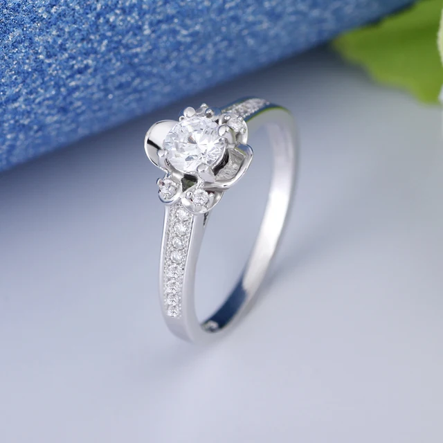 new style 5925 silver jewelry diamond shell platinum ring price