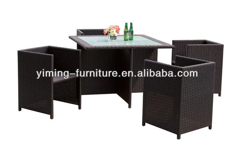 Pe Rattan 4 Seater Restaurant Space Saving Table And Chairs Dining Furniture View Space Saving Dining Furniture Yiming Product Details From Foshan Shunde Yiming Furniture Co Ltd On Alibaba Com