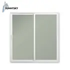 Latest design triple track double glass residential aluminium sliding window
