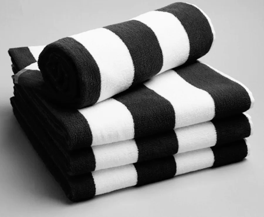 Good Quality Towel Manufacturer Cute Black And White Striped Bath Towel