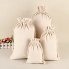 Jewelry Gift Drawstring Bags Wedding mini cotton muslin drawstring pouch