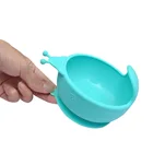 Custom BPA free food grade natural silicone Spill Proof baby feeding bowl with suction
