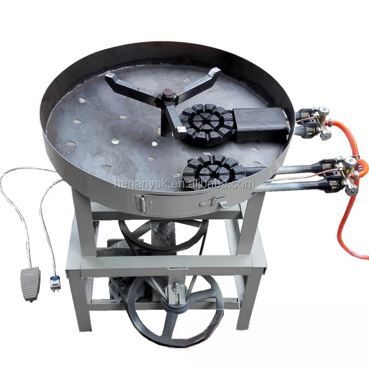 Iron Carbon Alloy Cereals Gas Automatic Pancake Crepe Maker Making Machine With Automatic Rotation