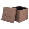 Collapsible Folding Footstool Cube Coffee Table Custom Printing Leather Storage Ottoman