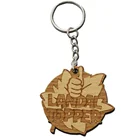 blank heart round cute fashion custom logo wood usa souvenir keychain / key chain / keyring