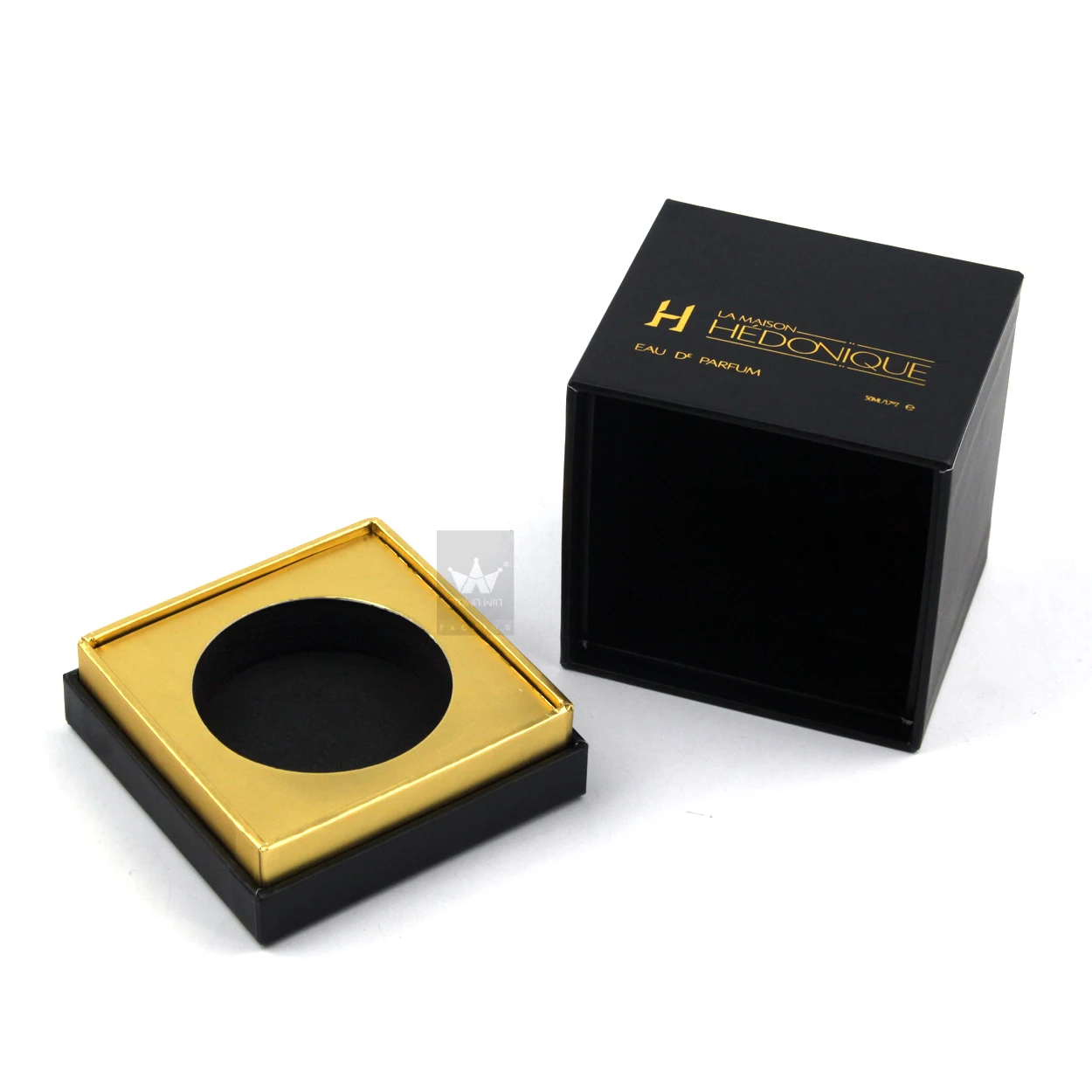 luxury black elegant cardboard gift box for gold candles