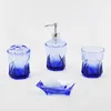 Crystal Design Blue Color Bathroom Accessories Set