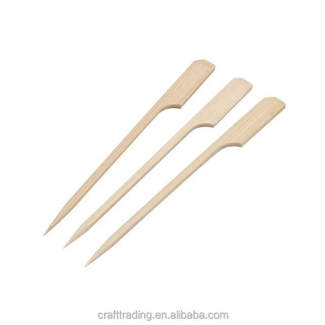 shaped kebab bamboo sticks bbq paddle pick bamboo wooden skewer