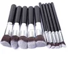 Free shipping newest brushes makeup with black white and pink tubes 10pcs/set