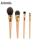 4pcs Bamboo Charcoal Hair and Bamboo Handle Makeup Brush Collection