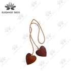 Elegance Deco window two wooden heart curtain textile tieback tassel fringe