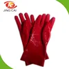 Hot 35cm Red PVC coated wholesale safety industrial glove manufacturer on line Anti slip glove Polyester