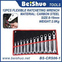 12pcs Metric Flexible Reversible Ratcheting Wrench