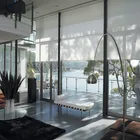 remote control transparent fabric roller curtain shades