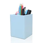 Custom Office artificial leather fancy desk table pen pencil holder