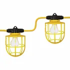 Outdoor Yellow Commercial Contractor-Grade 10 Socket Plastic Cage String Light
