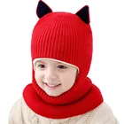 Baby Girls Boys Winter Hat Fleece Lined Scarf Earflap Hood Skull Caps
