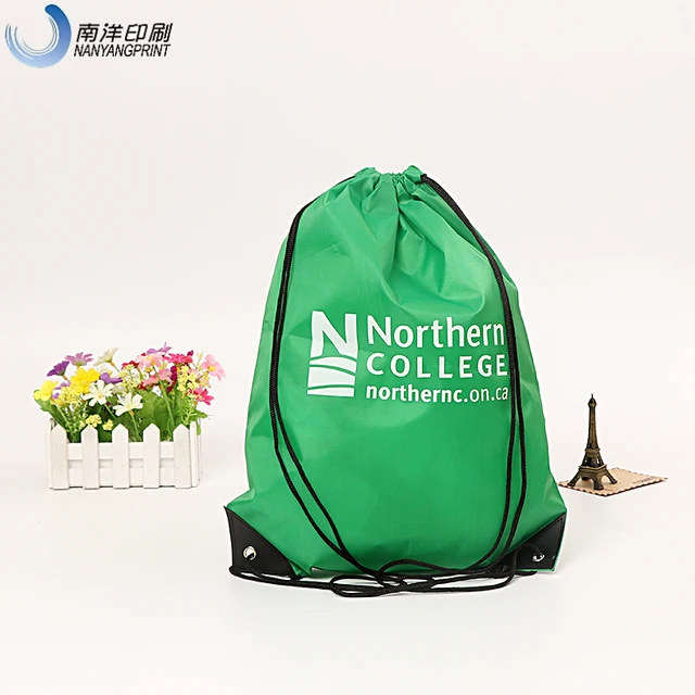 colorful nylon drawstring backpack gift bag for teenager
