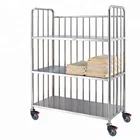 hotel laundry trolley Stainless steel Housekeeping Laundry Baskets Trolley With Wheels