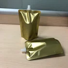 High quality standing up liquid aluminum foil bag with cap/foil pouch with spout