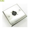 Linkjc017 Bevelled steel XLR Socket Wall Plate