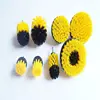 2''/3.5''/4'' Inches Yellow Kitchenware Sponge Brush Cup Bottle Cleaning Brush Cleaning Brush For Drill