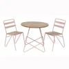 Modern Metal Base with Wooden Top 1 Table and 2 Chairs Hotel Restaurant Hairpin Side Dining Sets