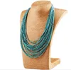 Hot selling colorful seed beads necklace multi strand bib statement necklace for women