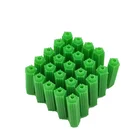 green fastener plastic fixing wall plug plastic straight through plastic wall plug 25pcs one set 500pcs in box