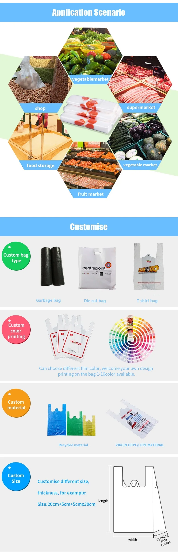 LLDPE With Custom Logo Eco Friendly Small Degradable Mini Beach Heavy Duty Black Packing Plastic Bags