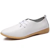 Custom casual office all seasons white loafers genuine leather women shoes
