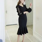 Pretty steps High quality han edition temperament elegant lace maxi dress