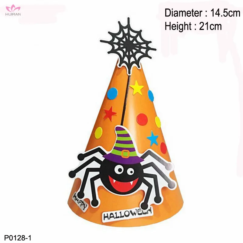 Calabaza araña murciélago Halloween temática cono Feliz cumpleaños partido sombreros de Halloween
