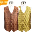 Custom Made Paisley Design Fashion Polyester Men Suit Vest For Sale